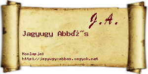 Jagyugy Abbás névjegykártya